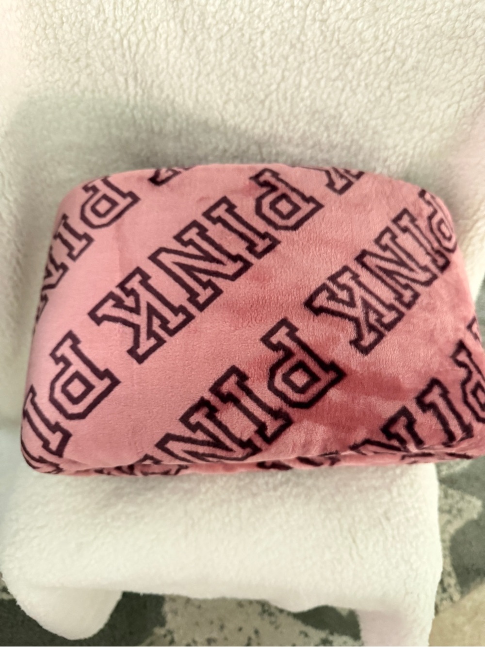 PINK Plush/sherpa PINK Logo Blanket